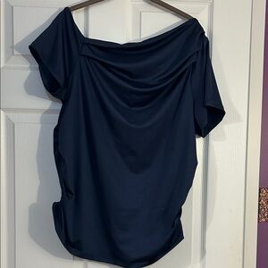 Elegant PENN Navy Blue Draped Top
